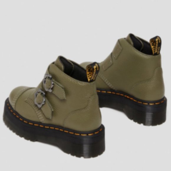 Dr Martens DEVON FLOWER BUCKLE PLATFORM MSRP$240 in Khaki Green RARE FIND COLOR - Picture 15 of 16
